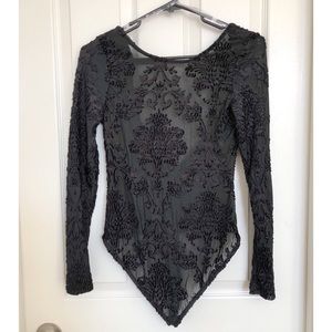 EMBROIDERED THONG BODYSUIT!